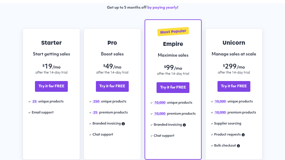 Spocket Price Plans